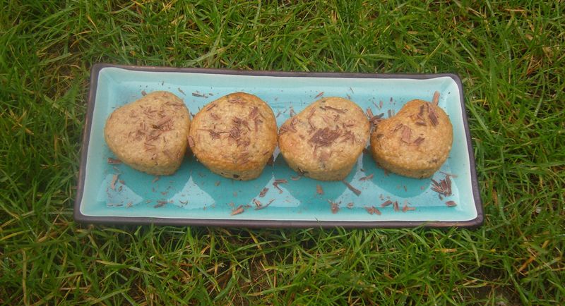 Muffins flocons d'avoine banane chocolat