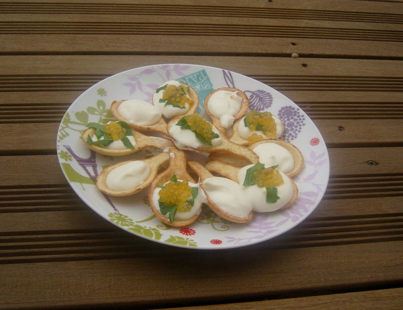 Cuillères Apéritives aux Oeufs de Truites & Roquette à Croquer !