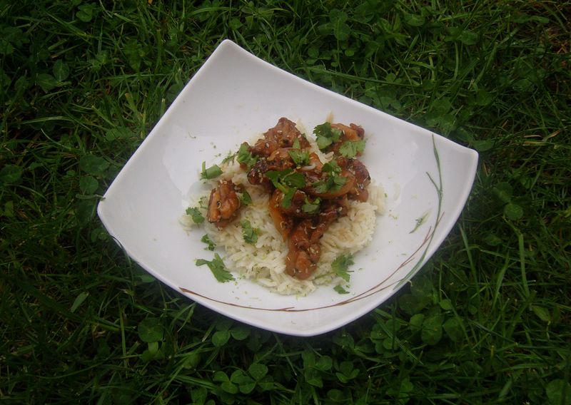 Poulet caramélisé au vin de prune