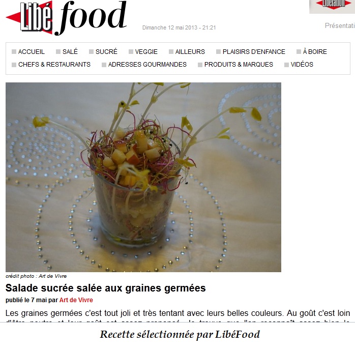 Salade sucrée salée aux graines germées libéFood