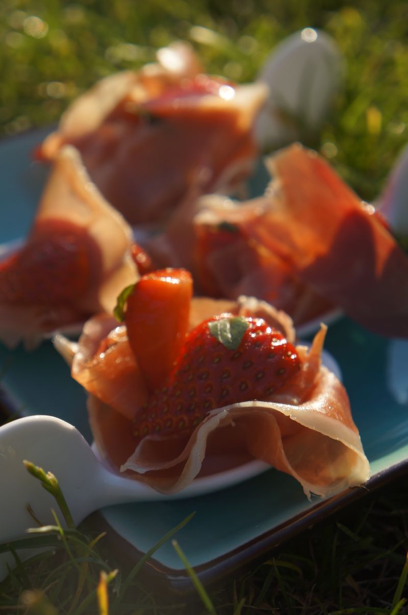 Jambon Serrano Fraises Basilic