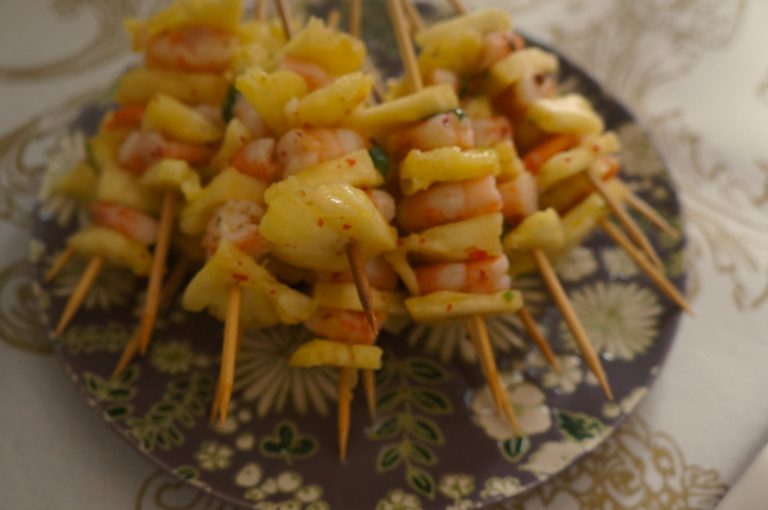 Brochettes Crevettes Ananas - Art de Vivre